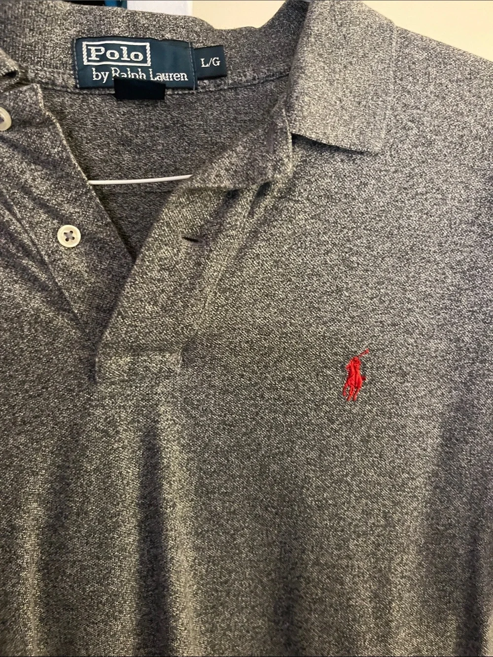 Ralph Lauren Men’s Heather Gray Polo with Red Pony